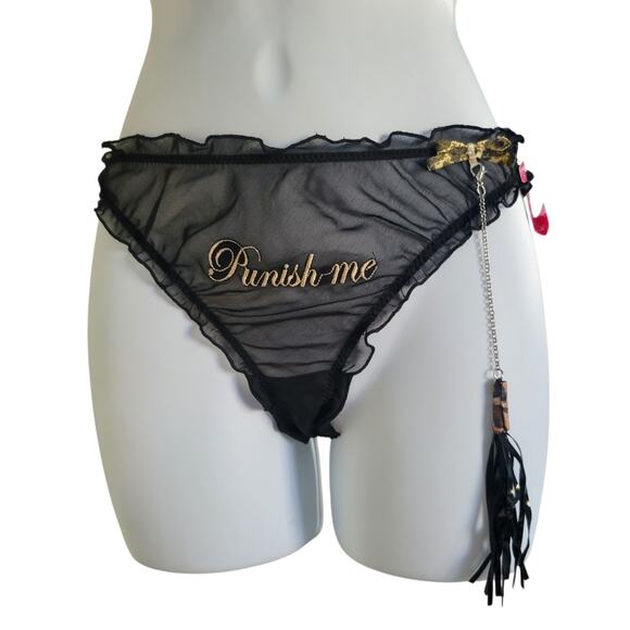 VTG NWT Punish Me Cosplay Novelty Bachellor Panty Thong with Whip Attached SM - Picture 4 of 8